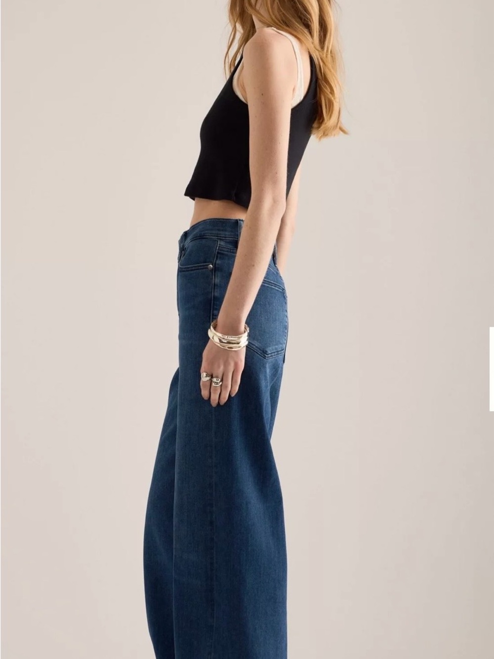 Frame Le Slim Palazzo Wide-Leg High-Rise Women’s Blue Jeans size 26 - Picture 5 of 16